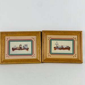 Two Victorian Country Shelves Vintage Home Decor Prints 9 1/2 x 7 1/2"